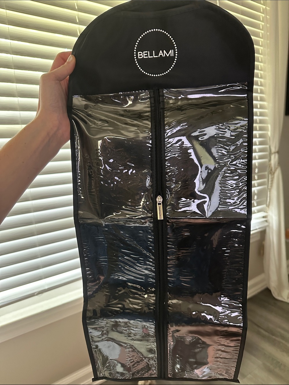 BELLAMI Black Clear Garment Bag with Zip Front